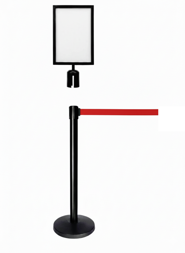 Q Stand Header  A4 Vertical Black colour for Retractable Stand (Only Header)