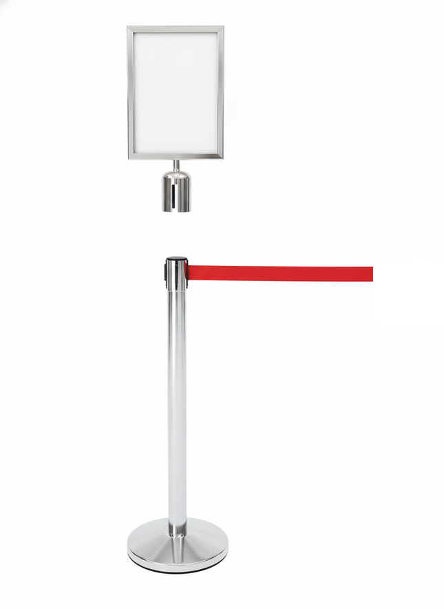 Q Stand Header A4 Vertical silver colour for Retractable Stand (Header only)