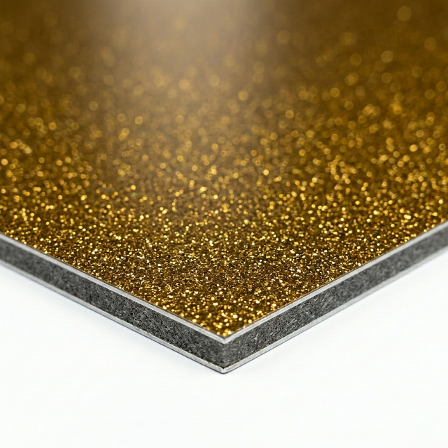 ACP Sheet 3mm - GOLD SPARKEL - PE 818