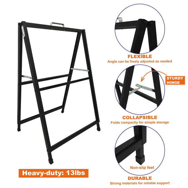 A Board - Black Metal Size 60x90cm Top Insert OUTDOOR & INDOOR 5kg double side