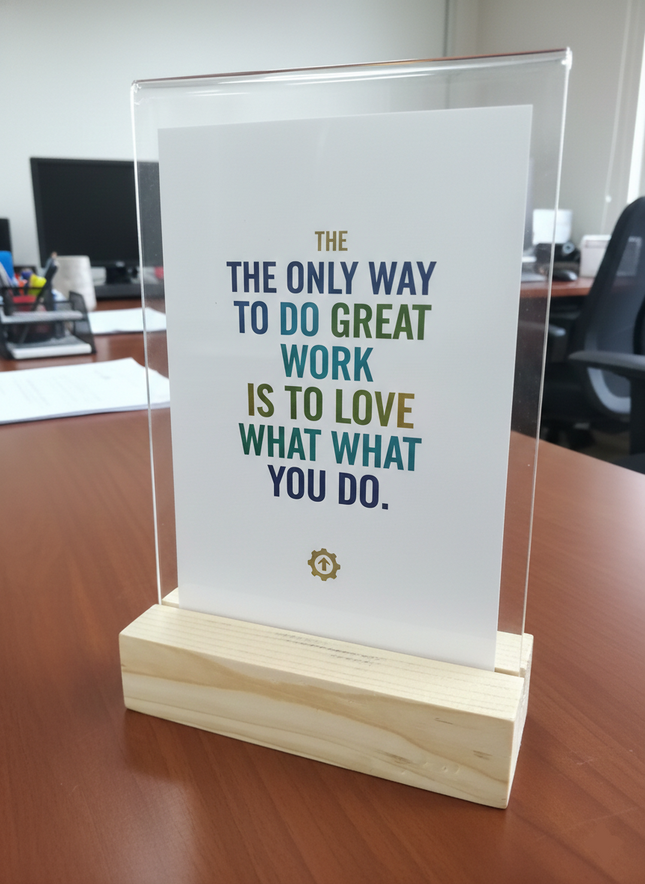 Acrylic Leaflet Holder A4 - Wooden Base