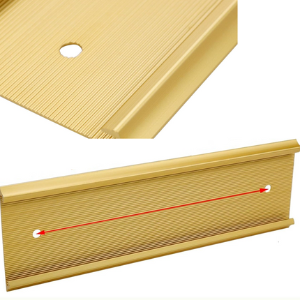 Door name holder Gold Matt Size 3" x 12" (8cms x 30cms) NEW with lines - Sign and Display UAE