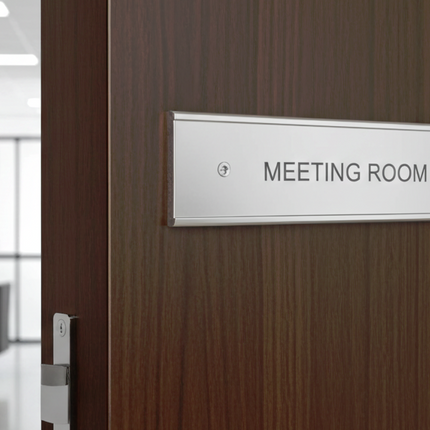 Door name holder Chrome - Size 2" x 10" (5cms x 25cms), Graphic Size : 4.8*25 cm