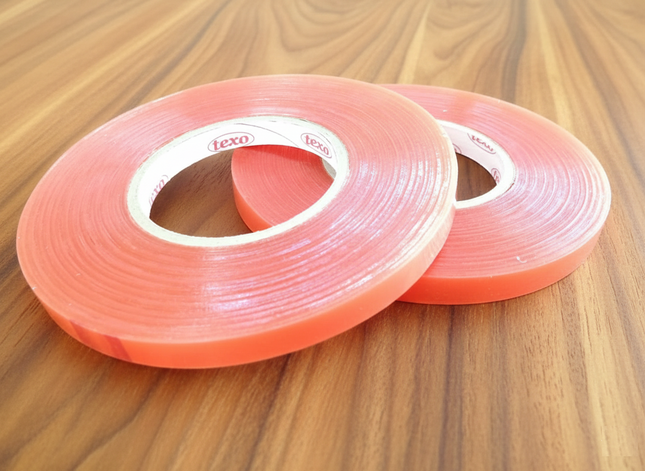 Double Sided Tape 12mm x 50 mtr  -  Texo Red