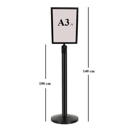 Q Stand Header  A3 Vertical Black colour for Retractable Stand