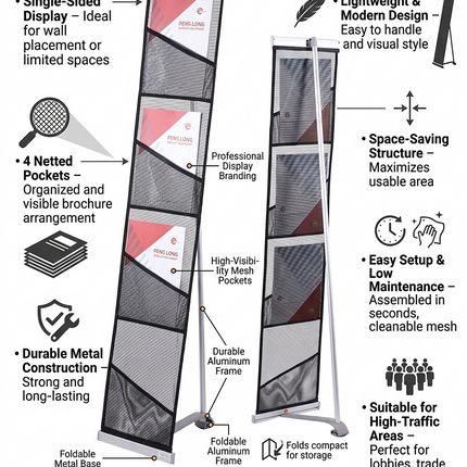 Netted Brochure Stand Single Sided