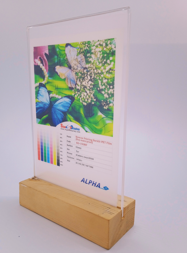 Acrylic Leaflet Holder A5 - WoodenÃ‚ BaseÃ‚ -Ã‚ SDAD - Sign and Display UAE