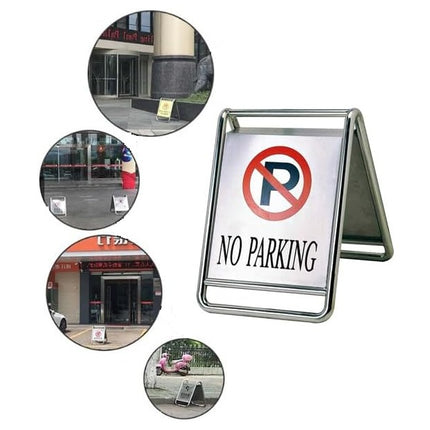 A Board No Parking - Stainless Steel with Etching & colour filling
