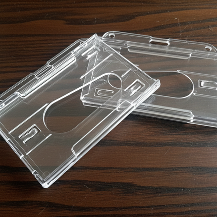 Hard Pouch (O-H) Horizontal clear - Double slot - Paper size 5.3x8.5cm