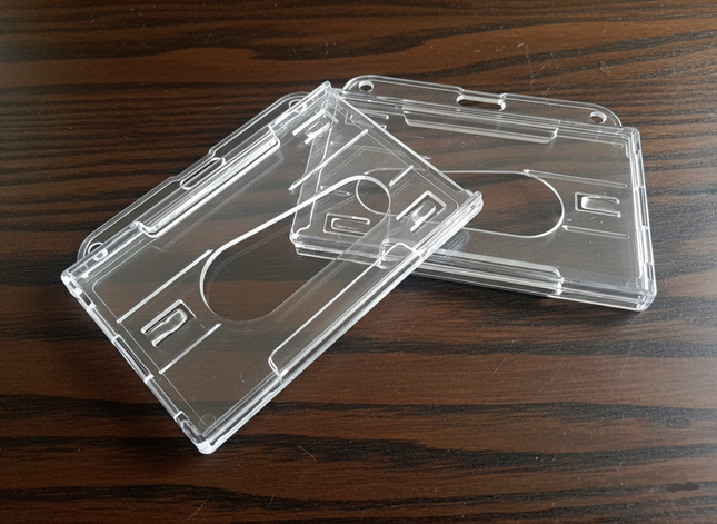 Hard Pouch (O-H) Horizontal clear - Double slot - Paper size 5.3x8.5cm