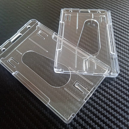 Hard Pouch (O-V) Vertical - Double slot -Clear- Paper size 5.3x8.5cm - Sign and Display UAE