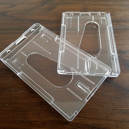 Hard Pouch (O-V) Vertical - Double slot -Clear- Paper size 5.3x8.5cm