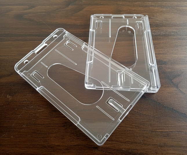 Hard Pouch (O-V) Vertical - Double slot -Clear- Paper size 5.3x8.5cm