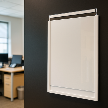 Wall Mounted Acrylic Sliding Leaflet Holder A4-SDAD WHITE Memo Holder