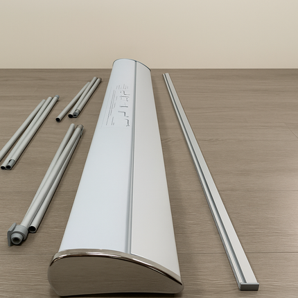 Roll Up Stand with Chrome Caps  Single Side 200 x 200cms