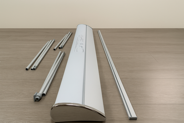 Roll Up Stand with Chrome Caps  Single Side 200 x 200cms