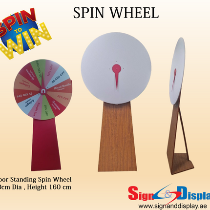 Spin Wheel Floor Standing 80cm Dia , Height 160 cm