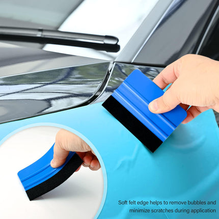 Squeezer - Blue One side plastic & one side felt size 13 x 8 cm