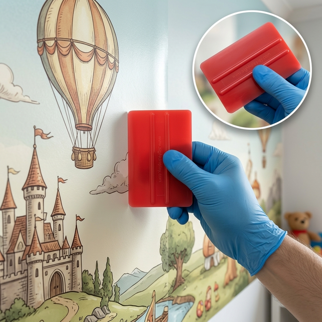 Squeezer Red 10x7 cm for Vinyl & Sticker Application