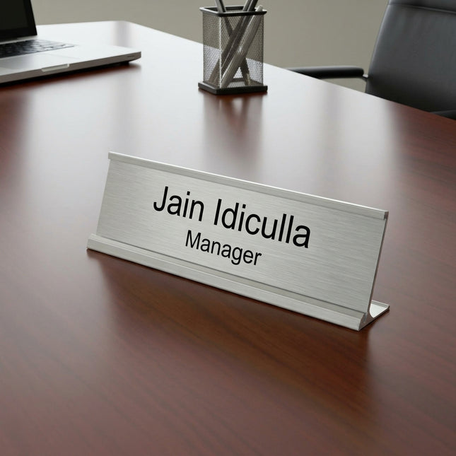 Table Name Holder - Chrome Size 2" x 10" (5cms x 25cms)