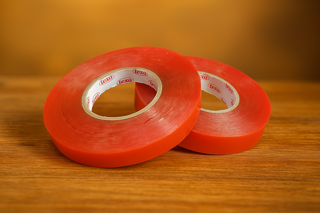Double Sided Tape 24mm x 50 mtr  -  Texo Red