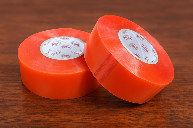 Double Sided Tape 50mm x 50 mtr  -  Texo Red