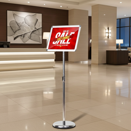 Infoboard - Size A4 with 25mm Profile and Chrome Base