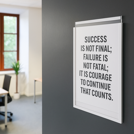 Wall Mounted Acrylic Sliding Leaflet Holder A4-SDAD WHITE Memo Holder