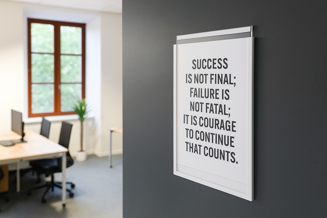 Wall Mounted Acrylic Sliding Leaflet Holder A4-SDAD WHITE Memo Holder