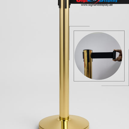 Q Stand - Retractable Gold Post - Without Band