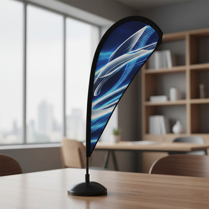 Table Top Flying Banner Stand Black Display Without Flag