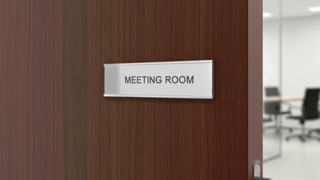 Door name holder Chrome - Size 2" x 12" ( 5 cm x 30 cm )