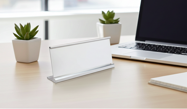 Table Name Holder - Chrome - Size 2" x 8" (5cms x 20cms)