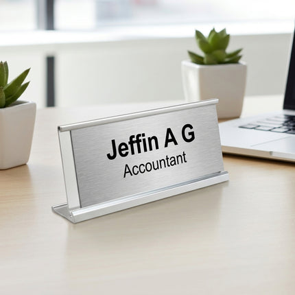 Table Name Holder - Chrome - Size 2" x 8" (5cms x 20cms)