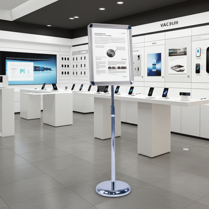 Infoboard  -  Size A4 (With Chrome Base)