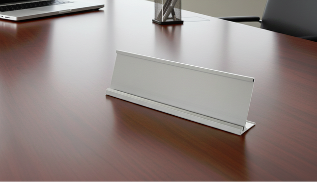 Table Name Holder - Chrome Size 2" x 10" (5cms x 25cms)